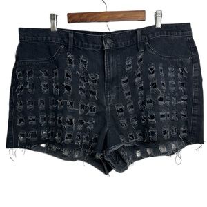 GOOD AMERICAN Women's Black Shorts Laser 90s Size 16